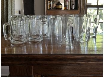 Large Set Of Vintage Beer Glasses And Mugs Bodum Switzerland, Samuel Smith
