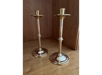 Stunning Pair Of Mid-century Brass Candlesticks