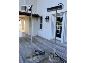 A Pair Of Dimplex Infrared Outdoor Heat Lamps On Stands -