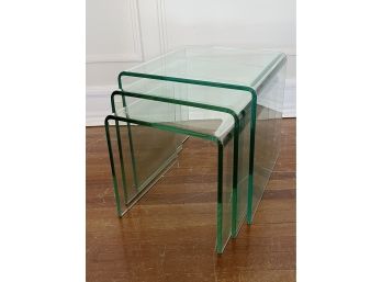 A Set Of 3 Glass Nesting Tables