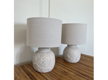 Pair Of Ceramic Bedside Table Lamps