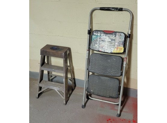 Pair. Small Step Ladder And A Step Stool        (Loc: Garage)