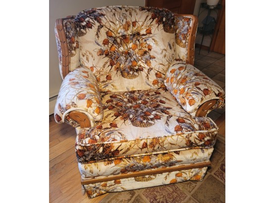 Crestline Fall Spectacular Single Chair.  Finished In Velour With Hints Or Orange/Rust And Camel