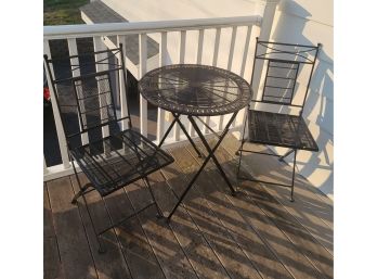Small Metal Patio Table And Chairs   .                       .            ( Loc: Front Porch )