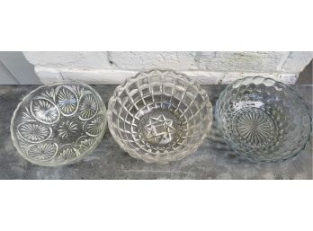Three Vintage Crystal Bowls