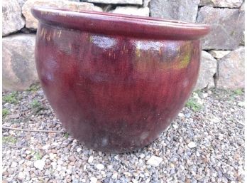 Extra Large Burgundy Red Ceramic Planter
