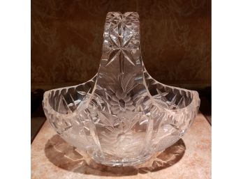 Beautiful Vintage Crystal Basket Vase
