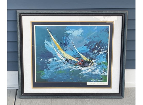 Hand Signed Leroy Neiman Lithograph 'Sailing'