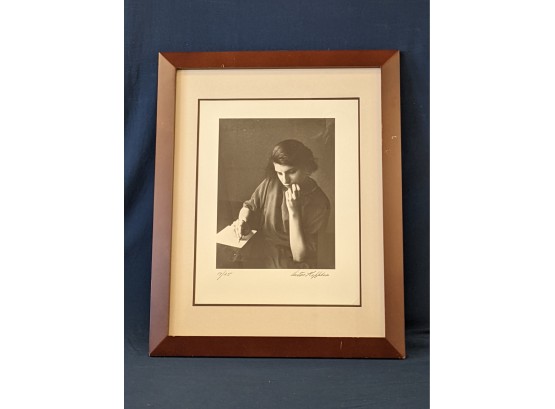 Pencil Signed & Numbered Victor Keppler Black And White Photograph Of A Young Woman