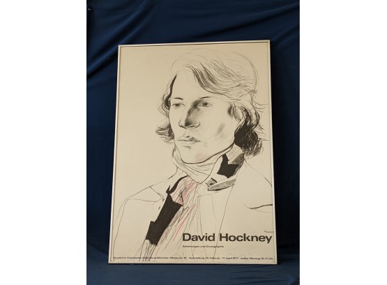 Vintage David Hockney Poster From A 1977 Exhibit
