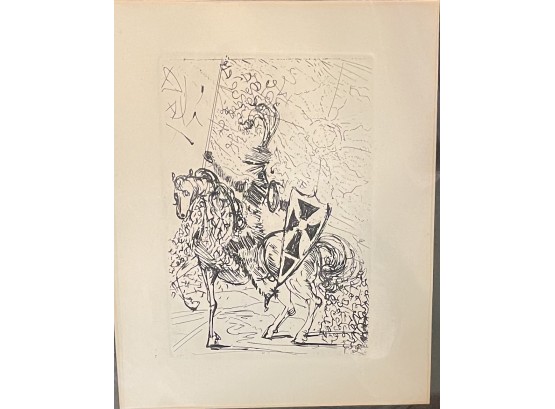 Original Salvador Dali Etching  El CID . With  Certificate   On Reverse .The Collectors Guild Madison Ave . NY