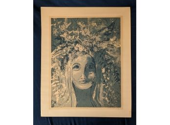 Pencil Signed, Titled And Dated 'Fern Lady' Serigraph By Hedwig Lindsay