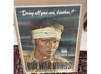 US Government Original 1943 World War 11 War Poster Buy War Bonds
