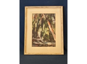 Unsigned Abstract Watercolor Painting From 1950s Providence Art Club
