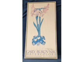 Pencil Signed Vintage 1981 Gary Bukovnik Amaryllis Poster