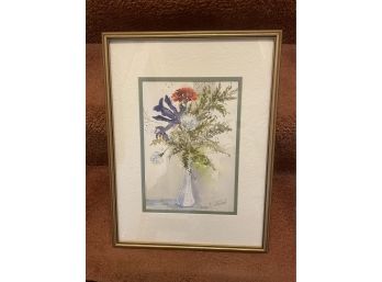 Modern Still Life Watercolor  By George B.Sutherland Noted Stanford Ct Artist