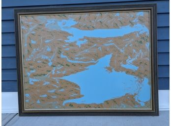 Large Signed Jon Olsen 1988 Abstract Painting On Canvas
