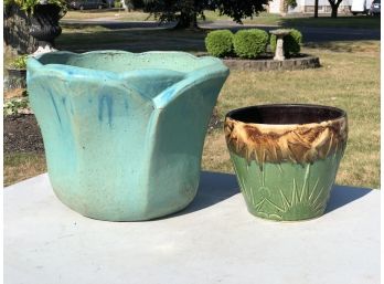 Two Large Vintage Jardinieres - GREAT Looking Pieces - Two For One Bid - Both Look To Be In Good Condition