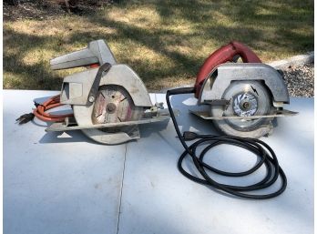 Two Workhorse Circular Saws - Black & Decker And Milwaukee Circular Saws - Both Tested - Both Work Fine !