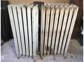 Two FABULOUS Antique Victorian Cast Iron Radiators - Both Smaller Type - One Is Six Fin - One Is Eight Fin