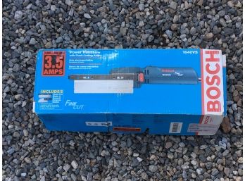 Used One Time BOSCH Power Hand Saw - 3.5 Amps - Flush Cut - Extra Long Cord - With Booklets & Original Box
