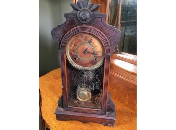 Antique Victorian Ginger Bread Clock - For Parts Or Restoration - Did Not Attempt To Wind - Sold As Is