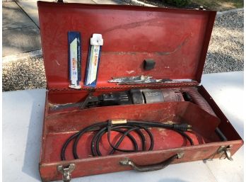 The Industrial Workhorse MILWAUKEE SAWZALL - Works Great - With Many New And Used Blades - With Case !