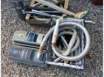 Two ELECTROLUX AMBASSADOR Vacuums - DOZENS Of Accessories - HUGE LOT - What You See Is What You Get ! WOW !