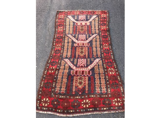 Baluchi Hand  Knotted Persian Rug , 5 Feet By 2 Feet 9 Inches