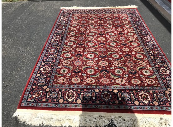 Hand Knotted Persian Rug, 6 Feet 8 Inches By 4 Feet