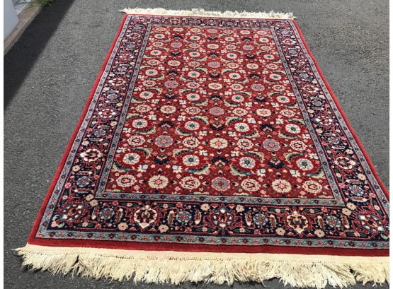 Hand Knotted Persian Rug, 6 Feet 7 Inches By 4 Feet