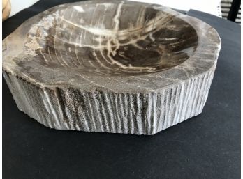Petrified Wood Bowl, 12 LB 15 Oz , 10 Inches Diameter