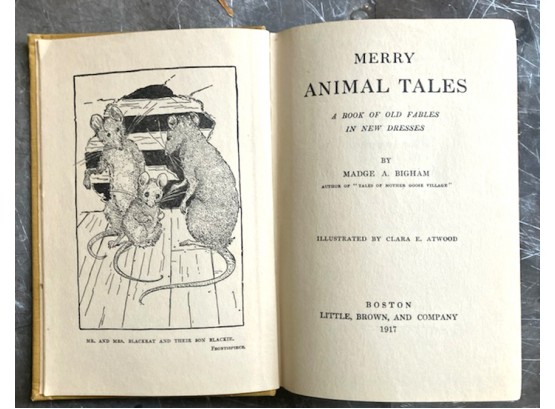 Lovely 1917 Children's Book 'MERRY ANIMAL TALES', ILLUSTRATED