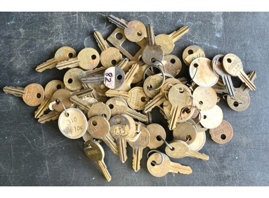 Large Lot Of Keys, Most Brass
