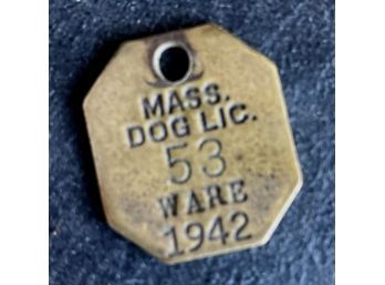 1942 WARE, MASS. DOG LIC.