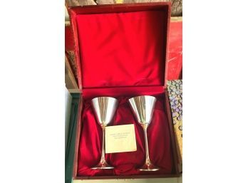 'ROYAL SALENGER' Pewter And 24 Kt Goldplate, Stems In Presentation Box