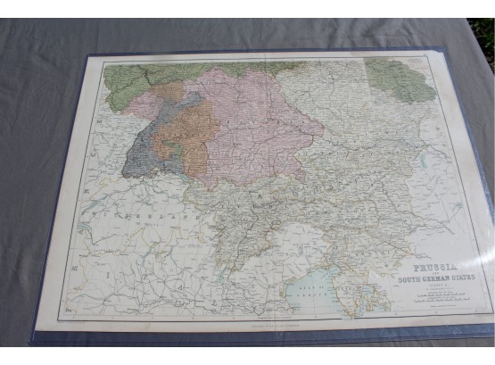 1870 - Prussia And South German States By J Bartholomew (1870) South Sheet