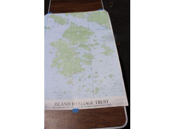 Awesome Coast Of Maine Map Poster - Deer Isle -Island Heritage Trust