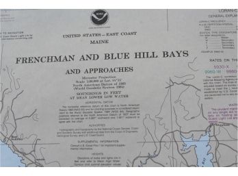 1992 NOAA Chart/map Frenchman & Blue Hill Bays - Coast Of Maine