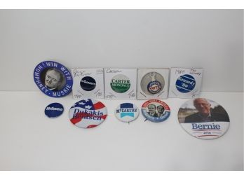 9 Vintage To Modern Democrat Political Campaign Button - 1 Sticker 1960s -2016