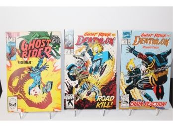 Marvel Ghost Rider #78 - Ghost Rider 1983 Vs. Deathlok #9 & #10 - 1992 Signed! By  Denys Cowan