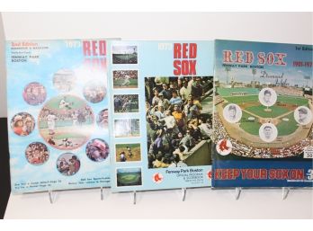 3 Vintage Red Sox Programs And Scorebooks - 1973, 1975