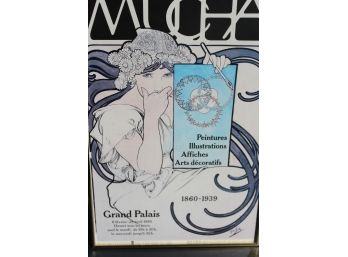 Gorgeous Alphonse Mucha Art Deco Print - Grand Palais Exhibition Poster - Printed In France 1980