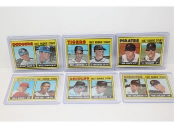 1967 Topps Baseball 6 Rookie Card Collection By Team