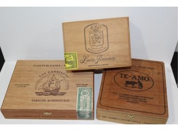 3 Wooden Cigar Boxes