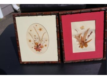 2 Framed Dried Flower Collages