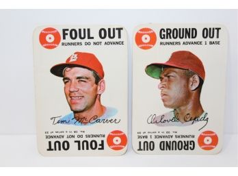 1968 Topps Baseball Card Game - Tim McCarver #18 & Orlando Cepeda #32