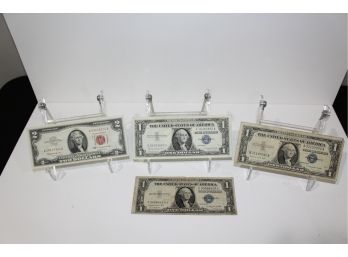 Mixed Currency Group Silver Certificates & Red Seal