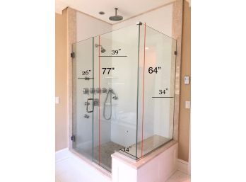 A Tempered Glass Shower Enclosure