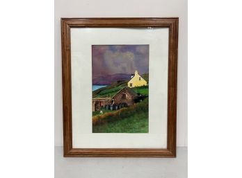 Rural Home Landscape Painting Signed & Framed